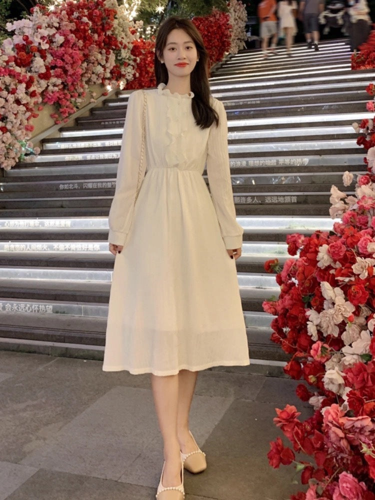 Long Sleeve French Style Temperament Dress
